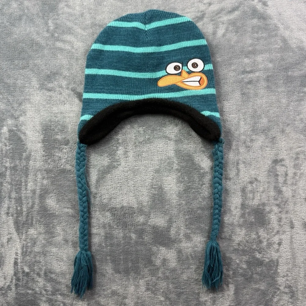 Disney XD Phineas & Ferb  Platypus Beanie Winter Reversable Beanie Cap Adult